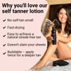 Organic Self Tanning Lotion for Natural Looking Tan-Fake Tan-Best Sunless Tanning Lotion for Bronze Skin-Best Self Tanners for Face and Body-with Tanning Mitt
