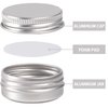 0.5 oz Screw Top Aluminum Tin Jar with Screw Lid and Blank Labels (Silver - Pack of 32)