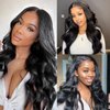 AUOCATTAIL Body Wave Wigs 13x4 HD Lace Front Wigs Pre Plucked with Baby Hair 180% Density Glueless Wigs Natural Looking Synthetic Heat Resistant Fiber Wig for Daily Party Use (28 Inch)
