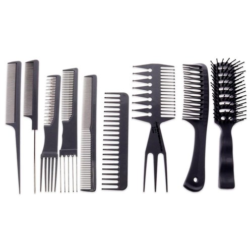 Professional Plastic Comb and Brush Set by Marianna for Unisex - 9 Pc