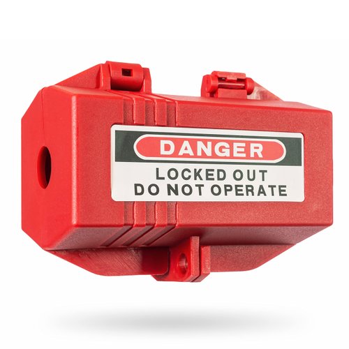 TRADESAFE Plug Lock for Lockout Tagout - 110-125 Volt Power Cord Lockout, Medium Electrical Plug Lock, Industrial Grade Electrical Plug Lockout Device, OSHA Compliant Red
