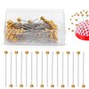 Sewing Pins, 100pcs Straight Pins Golden Pearlized Ball Head Pins Straight Pin for Fabric Straight Quilting Pin with Plastic Box for DIY Sewing Craft Dressmaker Jewelry Decoration