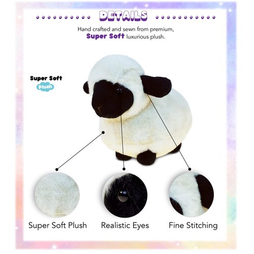 DolliBu Valais Blacknose Sheep Super Soft Stuffed Animal, Cute Realistic Stuffed Animals for Girls. Boys and Adults Animal Gifts, Kids Nursery Décor for Newborn - 8.5 Inch