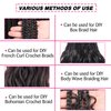 Unionbeauty 24 Inch 3 Pack Body Wave Braiding Hair Black Pre-Feathered Braiding Hair French Curl Crochet Braids Body Wave Crochet Hair for Boho Box Braids Synthetic Hair Extension Crochet Braids (1B#)