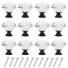 D-buy 12 Pack 40 mm Drawer Pulls Dresser Knobs Drawer Knobs Drawer Handles Crystal Knobs Drawer Pulls and Knobs Cabinet Door Knobs Glass Knobs with Screws (Black)