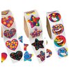 Awesome Deal! 3 Rolls of Funky Stickers 100 ea; Heart - Star - Smiley FACE - Groovy 60's 70's Party Supplies 300 Stickers