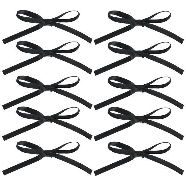 XFYUZR Hair Accessories for Women and Girls: Long Ponytail Holders, Small Black Claw Clips, Barrettes, and Ribbon Bow Hair Clips - 10Pcs Set