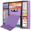 Nursing Clipboard Foldable,Nurse Clipboard 3 Layers Aluminum w/Nursing Medical Edition Cheat Charts, Foldable Nursing Clipboard w/Low Profile Clip,Pocket Clipboard for Students/Nurses/Doctors,Purple