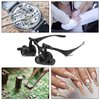 Hands Free Headband Magnifying Glasses Magnifier with Light Jewelers Glasses Eye Loupe with 2 LED Lights 8 Replaceable Lens for Diamond Art Accessories Repair (10X 15X 20X 25X)