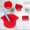 Mity rain 2pcs Silicone Wax Warmer Liner, Non-Stick Wax Pot Silicone Bowl Replacement, Reuse Wax Melt Warmer Liner With 2pcs Silicone Spatulas For Hair Removal(Blue+Red)