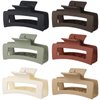Sisiaipu 3.5 Inch Medium Hair Claw Clips 6 Pack Brown Hair Clips for Women Square Claw Clips Rectangle Clips for Hair Banana Jaw Clips Hair Accessories for Girls -Brown