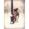 Dog Tongue Stuck on Pole - Box of 10 Funny Avanti Christmas Cards