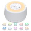 Sleepbox Sound White Noise Machine with 25 Soothing Sounds and 10 Colors Warm Night Light 4 Brightness Levels 32 Volume Levels 5 Timer and Memory Function for Baby Kids Adults Seniors Sleeping (White)