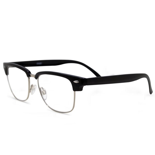 In Style Eyes Selleck Classic Bifocal Reading Glasses - Full-Rimmed, Browline Frame - Non-Polarized Lens - Black - 3.25x