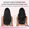 MAXITA Hair Extensions Tape in Natural Black Hair Extensions Tape in Extensions Remy Human Hair Seamless Straight Human Hair Extensions 22 Inch 20pcs 50g Real Human Hair for Women