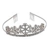 Lux Accessories Christmas Silver Tone Snowflakes Crystal Rhinestones Hair Princess Tiara