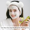 Ondder 2Pcs Bear Ears Headband, Coffee & White, Soft Spa Hair Band for Washing Face, Facial Skincare, Makeup, Yoga, Exercise, Party, Women