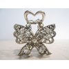 Medium sized silver metal crystal butterfly hair claw clip bridal clip