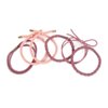 RIAH FASHION Telephone Cord Coiled Elastic Infinity Hair Tie Set - Invisible Traceless Stretch Spiral Ponytail Tube Ring (Bow Mix 6 Set - Purple)