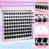 Fluffy Lash Clusters DIY Lash Extensions 96 Pcs Cluster Eyelash Extensions Natural D Curl Individual Lashes Cluster 10-16mm Thin Band & Soft Eyelash Clusters by FOINEMYED
