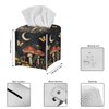 Eheartsgir Butterfly Mushroom Pattern Square Tissue Box Cover Facial Napkin Holder Easy to Use Dust-Proof Tissue Case for Living Room Office Bathroom