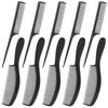 10-Pack Premium Black Carbon Fiber Hair Comb Set for Women and Men - Professional Fine and Wide Tooth Styling Combs for Teasing, Parting, and All Hair Types.