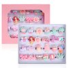 OSDUE 24 PCS Little Girl Adjustable Rings Toys, Duplicate-Free Boxed Play Rings for Kids, Girls Pretend Play and Dress Up Rings for Girls 3-12 Years Old Birthday Holiday Gifts