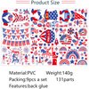 9Sheets119Pieces 4th of July Wall Stickers America Independence Day Flag Wall Decal Red White Blue Patriotic Wall Decals Window Stickers for Home Living Room Bedroom Party Supplies Office School Decor