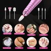 Cordless Electric Nail Drill, Arsupen Rechargeable Nail Drill Machine for Acrylic Gel Nails, Portable Electric Nail File kit with High-Grade Ceramic Bits for Home Salon Use
