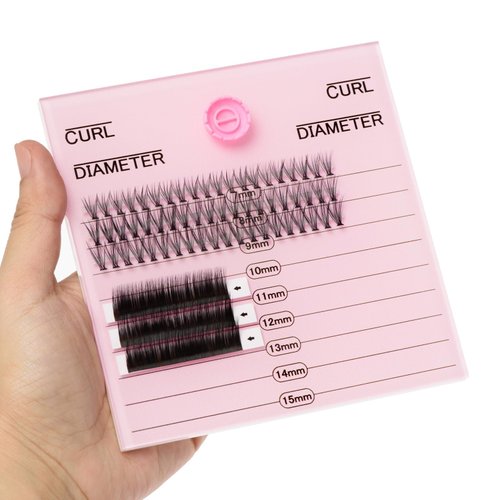 POCMKO 2 Packs Lash Tiles, Lash Trays for Eyelash Extensions, Lash Extension Glue Pallet Holder, Bigger Size Acrylic Eyelash Tile Holder, Eyelash Grafting Pallet, Eyelash Tray Strip Adhesive Glue Hold