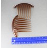 2 Brown Big Huge Hair Comb set pack Silver plastic teeth side clip 4 inches wide
