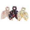 3 Pcs Flower Hair Scarf Scrunchies Chiffon Elastic Band Long Tails Scrunchy With Bows Hair Ties for Girl