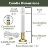 612 Vermont Electric LED Window Candles with Shatterproof Warm White Bulbs, On/Off Switch, VT-1160B-4 (Brass, Pack of 4)