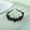 BERYUAN Pearls Rhinestone Wedding Headband Black Teardrop Rhinestone Pearls Wedding Hair Accessories Princess Bridal Headband Pearls Wedding Headpiece for Brides Bridesmaid Girls (black)