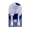 Triple Bristle Kids Sonic Toothbrush | 2 Pack Replacement Head Refill | 3-Sided Brushing to Clean Teeth and Gums | Dentist Created & Approved | Safe on Braces