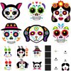 Seenelling 30 Sets Day of The Dead Magnet Crafts for Kids Make Your Own Day of The Dead Sugar Skull Magnet Craft Kit DIY Dia De Los Muertos Decor for Halloween Mexican Party Classroom Home Decorations