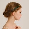 5PCS Green Wedding Hair Pins for Bride Crystal Bridal U Hair Pins for Party Women Rhinestone Hairpins (Green)