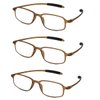 Calabria TR191 Flexie Sport Reading Glasses +6.00 Cream Soda Brown 3 PACK Unisex