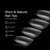 600Pcs Extra Extra Short Almond Gel x Nail Tips, Clear Fake Nails, XXS Almond Soft Full Cover Nail Tips for Nail Extensions, 12 Sizes Total of 600 PCS