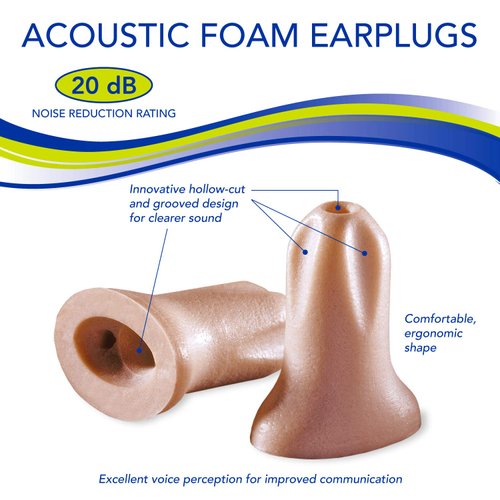 Mack’s Acoustic Foam Earplugs, 1 Pair Corded with Travel Case – Soft, Comfortable Ear Plugs for Concerts, Jam Sessions, Nightclubs and Loud Events