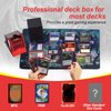 MTG Deck Box, Double Display Window Deck Box MTG, Commander Deck Box Fits 120+ Single Sleeved Cards, PU Leather Magnetic Closure Card Deck Box with 2 Dividers&2 Toploaders for TCG, CCG, Black/Red