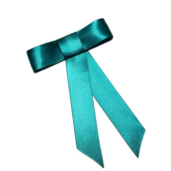 EmilyRose Couture Satin Hair Bow Collection (Alligator Clip, Turquoise)