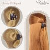 Parcelona French Cutout Curve Small Tortoise Shell and Black Jaw Hair Claw Clips Women and Girls