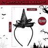 TEEVBVBV 3 Pieces Halloween Headbands-Halloween Witch Hat Spider Web Witch Headband for Woman Halloween Party Witch Costume Cosplay Trick or Treat Hair Accessories