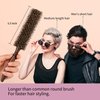 PERFEHAIR Small Round Boar & Nylon Bristle Brush -1.8 Inch, Styling Hairbrush for Blow Drying Curling Men & Women's Short, Thin, Fine Hair, Natural Wooden Handle