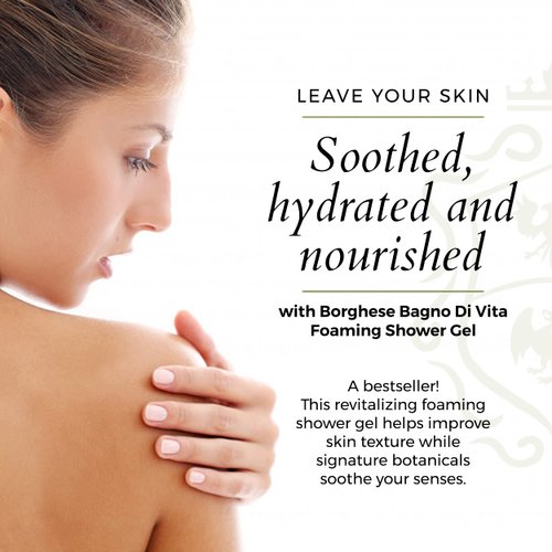 Borghese Bagno di Vita Foaming Shower Gel - Body Wash Cleanser - 15 FL Oz