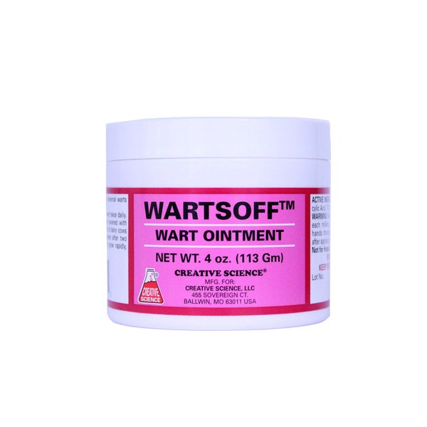 Creative Science Wartsoff Wart Removal Ointment | 4 oz | Easily and Painlessly Remove Warts from Dogs, Cattle, Horses, and Goats