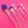 MODA Mythical Star 6pc Travel-Size Makeup Brush Kit – Vegan Face & Eye Brushes with Holographic Travel Case