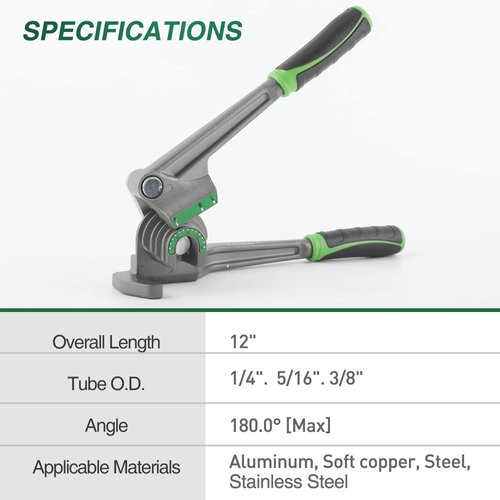 Super Stars 1/4", 5/16", 3/8" (6/8/10) Tubing Bender 3-in-1 Pipe Bender 180° HVAC Copper Aluminum Tubes Bending Tool for Air Conditioning Refrigeration Repair