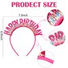 5Pcs Happy Birthday Headband for Women, Glitter Rainbow Tassel Birthday Crown for Girls, Birthday Party Decorations for Toddler, Birthday Tiara Hair Accessory for Kids, Sweet Birthday Gifts